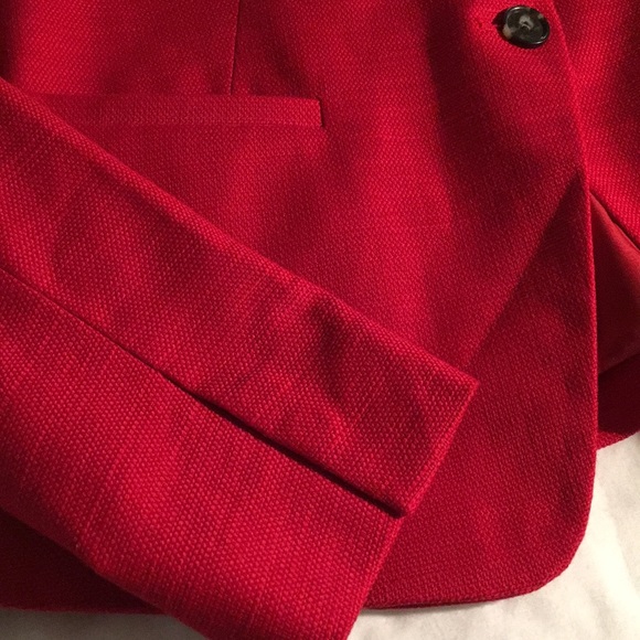 Loft red collarless blazer - Picture 4 of 5